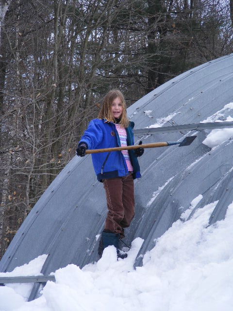 Munchkin shovelling building